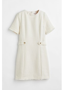 H & M - Sukienka z przędzy bouclé z domieszką wełny - Biały ze sklepu H&M w kategorii Sukienki - zdjęcie 161493308