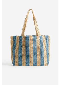 H & M - Słomkowa torba shopper - Niebieski ze sklepu H&M w kategorii Torby letnie - zdjęcie 161507929