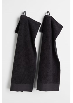 H & M - Ręcznik frotte dla gości 2-pak - Czarny ze sklepu H&M w kategorii Ręczniki - zdjęcie 161511408