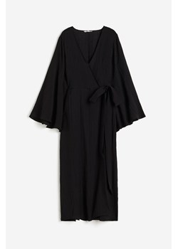 H & M - Plisowana sukienka kopertowa - Czarny ze sklepu H&M w kategorii Sukienki - zdjęcie 161511506