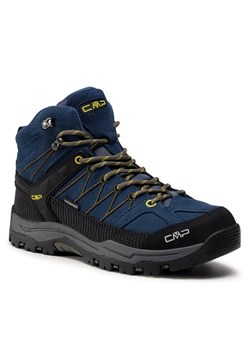 Trekkingi CMP Kids Rigel Mid Trekking Shoe Wp 3Q12944J Blue Ink/Yellow ze sklepu eobuwie.pl w kategorii Buty trekkingowe damskie - zdjęcie 161518037