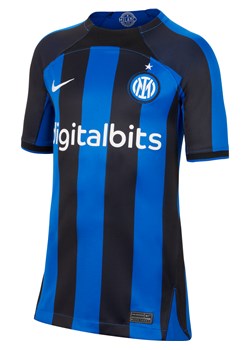 Koszulka piłkarska dla dużych dzieci Nike Dri-FIT Inter Mediolan Stadium 2022/23 (wersja domowa) - Niebieski ze sklepu Nike poland w kategorii T-shirty chłopięce - zdjęcie 161520207