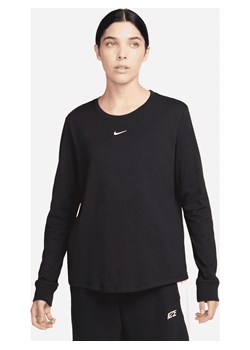 Damski T-shirt z długim rękawem Nike Sportswear Premium Essentials - Czerń ze sklepu Nike poland w kategorii Bluzki damskie - zdjęcie 161521118