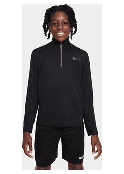 Koszulka treningowa z zamkiem 1/4 dla dużych dzieci (chłopców) Nike Dri-FIT Poly+ - Czerń ze sklepu Nike poland w kategorii T-shirty chłopięce - zdjęcie 161522027