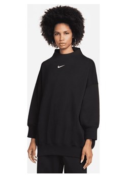 Damska bluza dresowa z rękawem 3/4 i półgolfem o powiększonym kroju oversize Nike Sportswear Phoenix Fleece - Czerń ze sklepu Nike poland w kategorii Bluzy damskie - zdjęcie 161522079