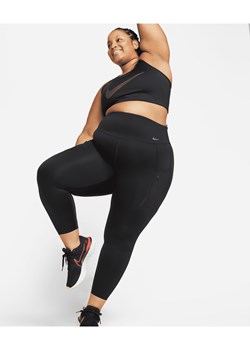Damskie legginsy 7/8 z wysokim stanem i kieszeniami zapewniające mocne wsparcie Nike Go (duże rozmiary) - Czerń ze sklepu Nike poland w kategorii Spodnie damskie - zdjęcie 161522326