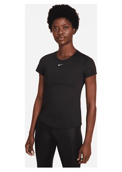 Damska koszulka z krótkim rękawem o dopasowanym kroju Nike Dri-FIT One - Czerń ze sklepu Nike poland w kategorii Bluzki damskie - zdjęcie 161523099