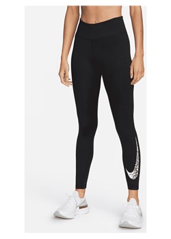 Damskie legginsy 7/8 do biegania ze średnim stanem Nike Swoosh Run - Czerń ze sklepu Nike poland w kategorii Spodnie damskie - zdjęcie 161524707