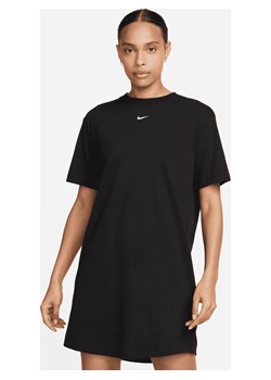 Damska sukienka typu T-shirt o kroju oversize Nike Sportswear Chill Knit - Czerń ze sklepu Nike poland w kategorii Sukienki - zdjęcie 161525279