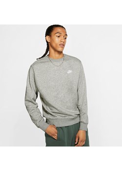 Męska bluza z dzianiny Nike Sportswear Club - Szary ze sklepu Nike poland w kategorii Bluzy męskie - zdjęcie 161525656