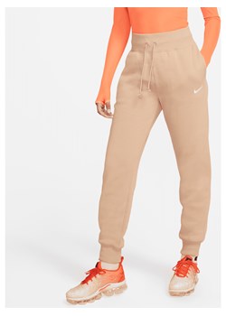 Damskie joggery z wysokim stanem Nike Sportswear Phoenix Fleece - Brązowy ze sklepu Nike poland w kategorii Spodnie damskie - zdjęcie 161525708