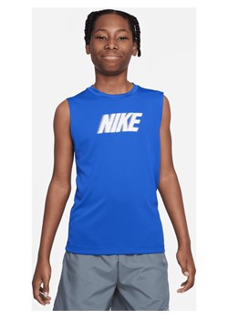 Koszulka treningowa bez rękawów dla dużych dzieci (chłopców) Nike Dri-FIT Multi+ - Niebieski ze sklepu Nike poland w kategorii T-shirty chłopięce - zdjęcie 161525897