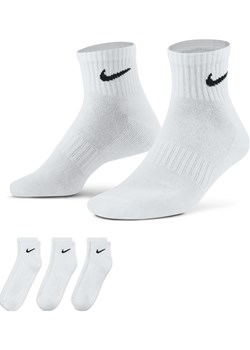 Skarpety treningowe do kostki Nike Everyday Cushioned (3 pary) - Biel ze sklepu Nike poland w kategorii Skarpetki damskie - zdjęcie 161527786