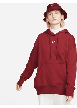 Damska bluza z kapturem o kroju oversize Nike Sportswear Phoenix Fleece - Czerwony ze sklepu Nike poland w kategorii Bluzy damskie - zdjęcie 161527987