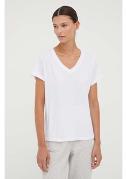 Samsoe Samsoe t-shirt bawełniany SOLLY kolor biały F00012028 ze sklepu ANSWEAR.com w kategorii Bluzki damskie - zdjęcie 161564679