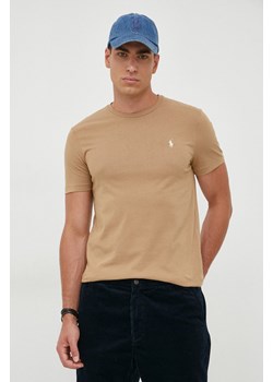 Polo Ralph Lauren t-shirt bawełniany kolor beżowy 710671438 ze sklepu ANSWEAR.com w kategorii T-shirty męskie - zdjęcie 161565309