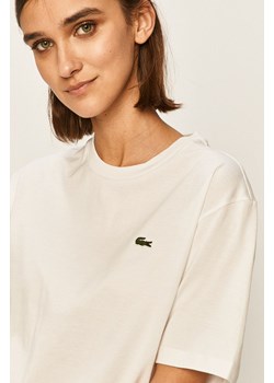 Lacoste t-shirt bawełniany kolor biały TF5441-001 ze sklepu PRM w kategorii Bluzki damskie - zdjęcie 161566638
