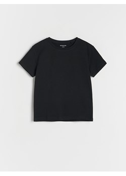 Reserved - Bawełniany t-shirt basic - czarny ze sklepu Reserved w kategorii T-shirty chłopięce - zdjęcie 161571719