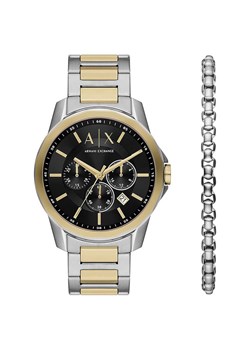 Armani Exchange zegarek i bransoletka kolor czarny ze sklepu ANSWEAR.com w kategorii Zegarki - zdjęcie 161575018