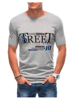 T-shirt męski z nadrukiem 1894S - szary ze sklepu Edoti w kategorii T-shirty męskie - zdjęcie 161578696