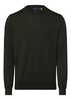 Polo Ralph Lauren Męski sweter z wełny merino Mężczyźni Wełna merino oliwkowy marmurkowy ze sklepu vangraaf w kategorii Swetry męskie - zdjęcie 161581079