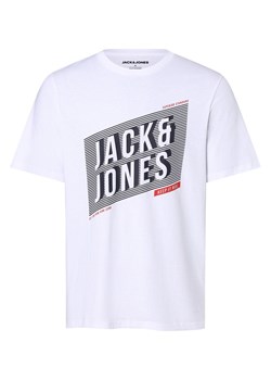 Jack & Jones T-shirt męski Mężczyźni Bawełna biały nadruk ze sklepu vangraaf w kategorii T-shirty męskie - zdjęcie 161582366