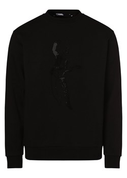 KARL LAGERFELD Męska bluza nierozpinana Mężczyźni Bawełna czarny jednolity ze sklepu vangraaf w kategorii Bluzy męskie - zdjęcie 161582419
