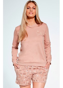 Bawełniana piżama damska 764/353 dł/r Smile 2, Kolor mocca, Rozmiar S, Cornette ze sklepu Intymna w kategorii Piżamy damskie - zdjęcie 161582655