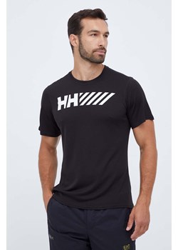 Helly Hansen t-shirt sportowy Lifa Tech kolor czarny z nadrukiem ze sklepu ANSWEAR.com w kategorii T-shirty męskie - zdjęcie 161583976