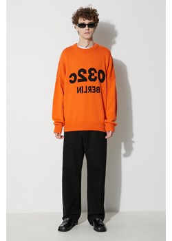 032C sweter wełniany męski kolor pomarańczowy ciepły ze sklepu PRM w kategorii Swetry męskie - zdjęcie 161585237