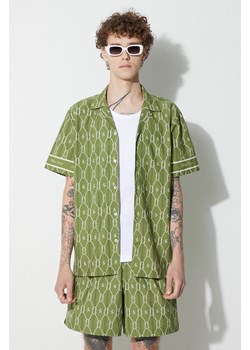 Filling Pieces koszula bawełniana Resort męska kolor zielony regular 94626701019 ze sklepu PRM w kategorii Koszule męskie - zdjęcie 161585245