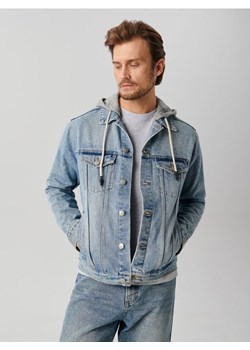 Sinsay - Kurtka jeansowa z kapturem - niebieski ze sklepu Sinsay w kategorii Kurtki męskie - zdjęcie 161590959