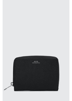 A.P.C. portfel skórzany męski kolor czarny ze sklepu PRM w kategorii Portfele męskie - zdjęcie 161609149
