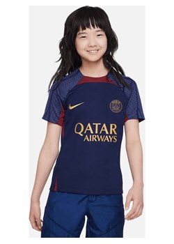 Dzianinowa koszulka piłkarska dla dużych dzieci Nike Dri-FIT Paris Saint-Germain Strike - Niebieski ze sklepu Nike poland w kategorii Bluzki dziewczęce - zdjęcie 161610077