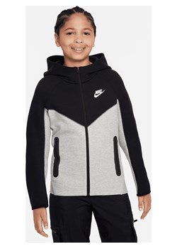 Rozpinana bluza z kapturem dla dużych dzieci (chłopców) Nike Sportswear Tech Fleece - Szary ze sklepu Nike poland w kategorii Bluzy chłopięce - zdjęcie 161610138