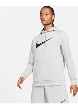 Męska bluza z kapturem i nadrukiem do fitnessu Nike Dry Graphic - Szary ze sklepu Nike poland w kategorii Bluzy męskie - zdjęcie 161610179