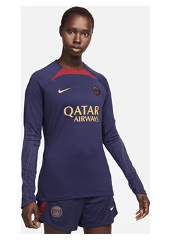 Damska treningowa koszulka piłkarska z półokrągłym dekoltem Nike Dri-FIT Paris Saint-Germain Strike - Niebieski ze sklepu Nike poland w kategorii Bluzki damskie - zdjęcie 161610245