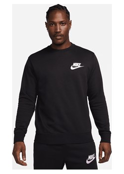 Męska bluza z dzianiny dresowej Nike Club - Czerń ze sklepu Nike poland w kategorii Bluzy męskie - zdjęcie 161610288