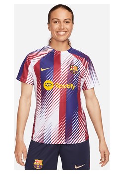 Damska przedmeczowa koszulka piłkarska Nike Dri-FIT FC Barcelona Academy Pro - Biel ze sklepu Nike poland w kategorii Bluzki damskie - zdjęcie 161610565