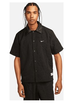 Męska koszula z krótkim rękawem do koszykówki z tkaniny Nike - Czerń ze sklepu Nike poland w kategorii Koszule męskie - zdjęcie 161610615