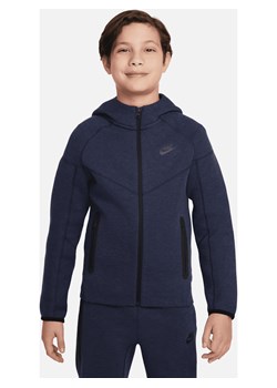 Rozpinana bluza z kapturem dla dużych dzieci (chłopców) Nike Sportswear Tech Fleece - Niebieski ze sklepu Nike poland w kategorii Bluzy chłopięce - zdjęcie 161610697