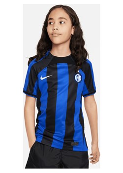 Koszulka piłkarska dla dużych dzieci Nike Dri-FIT Inter Mediolan Stadium 2022/23 (wersja domowa) - Niebieski ze sklepu Nike poland w kategorii Bluzki dziewczęce - zdjęcie 161610778
