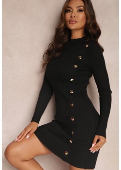 Czarna Sukienka Dzianinowa Nilolle ze sklepu Renee odzież w kategorii Sukienki - zdjęcie 161636239