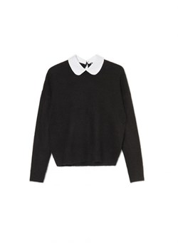 Cropp - Czarny sweter z kołnierzykiem - czarny ze sklepu Cropp w kategorii Swetry damskie - zdjęcie 161638048
