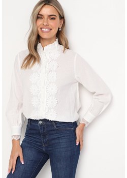 Biała Koszula z Koronką Abbissa ze sklepu Born2be Odzież w kategorii Koszule damskie - zdjęcie 161642796