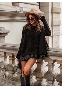 Sweter Tulula Czarny ze sklepu Lisa Mayo w kategorii Swetry damskie - zdjęcie 161643478