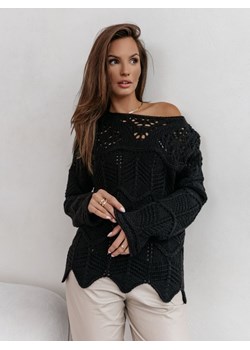 Sweter Asturio Czarny ze sklepu Lisa Mayo w kategorii Swetry damskie - zdjęcie 161643655