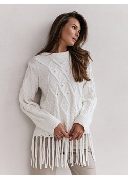 Sweter Avallia Ecru ze sklepu Lisa Mayo w kategorii Swetry damskie - zdjęcie 161643667