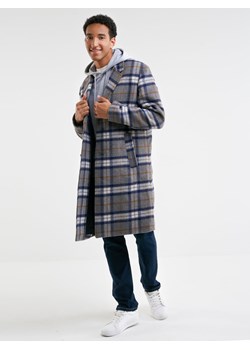 Płaszcz męski w kratę wełniany Horacio 000 ze sklepu Big Star w kategorii Płaszcze męskie - zdjęcie 161644019