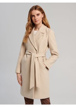 Sinsay - Płaszcz dwurzędowy - kremowy ze sklepu Sinsay w kategorii Płaszcze damskie - zdjęcie 161654717